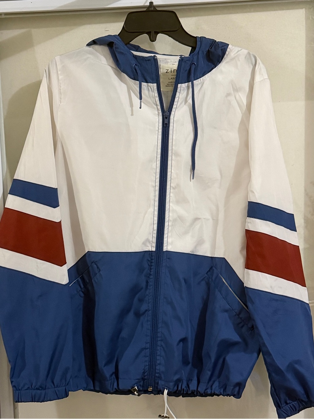 Zine Blue and White Colorblock Jacket